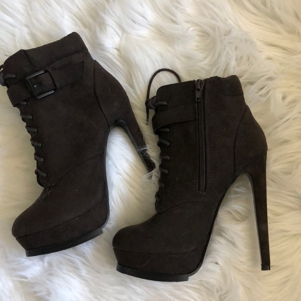 High heel booties